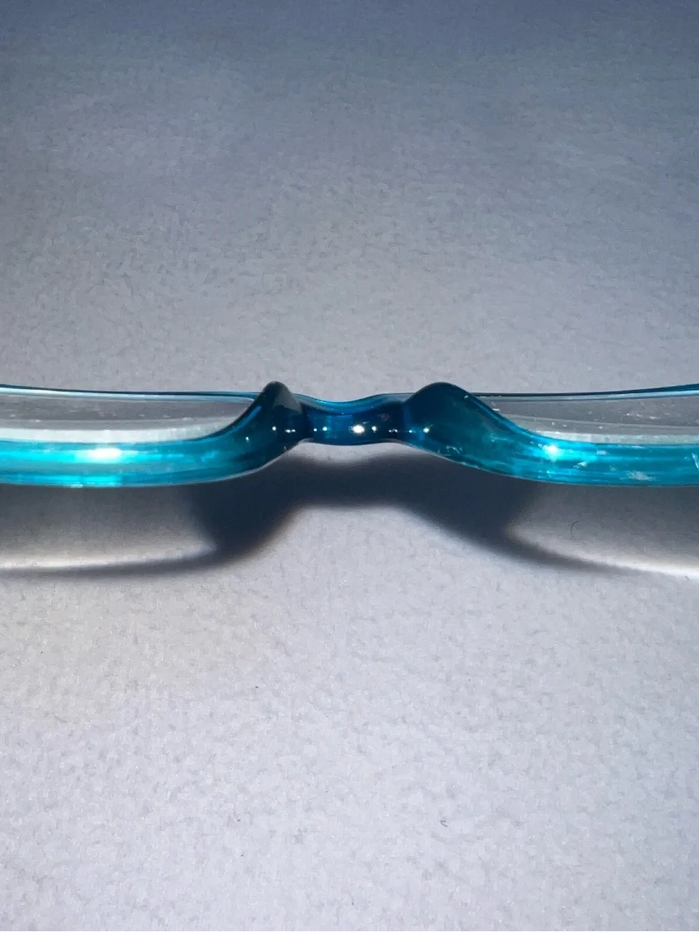 Vintage blue rectangular reading +2.75 glasses with a polka-dot pattern
